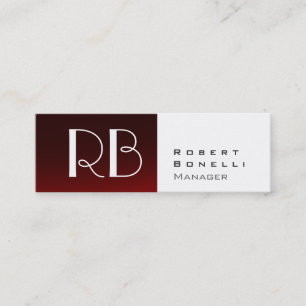 Affärskortet Slim Red White Monogram Manager Mini Visitkort