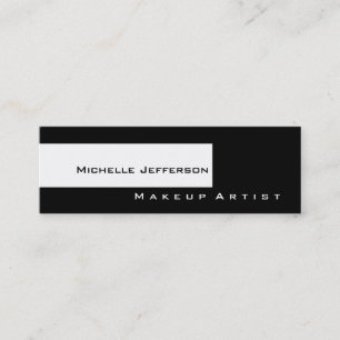 Affärskortet smala Black White Makeup Artist Mini Visitkort