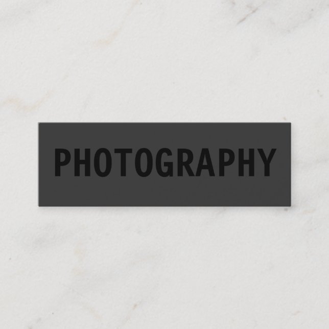 Affärskortet smala Enkelt svart ut-fotograf Mini Visitkort (Framsida)