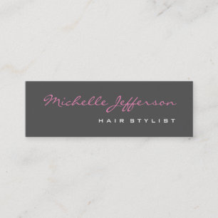 Affärskortet smala Hair Stylist Grått Rosa Mini Visitkort