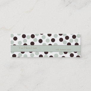 Affärskortet smala Mint och Chocolate Polka Dot Mini Visitkort