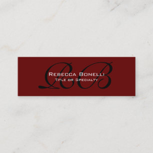 Affärskortet smala Red Black White Monogram Mini Visitkort