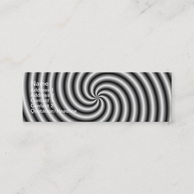 Affärskortet smala Swirl i svartvitt Mini Visitkort (Framsida)