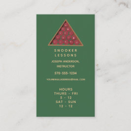 Affärskortet Snooker Lessons med timmar Visitkort