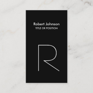 Affärskortet snyggt Black White Monogram Visitkort