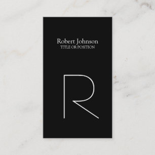 Affärskortet snyggt Black White Monogram Visitkort