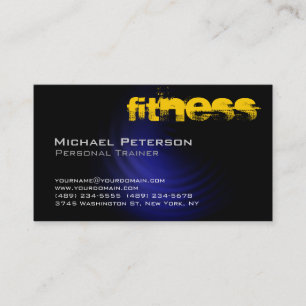 Affärskortet snyggt Blue Gult Black Fitness Visitkort