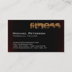 Affärskortet snyggt Browny Red Black Fitness Visitkort