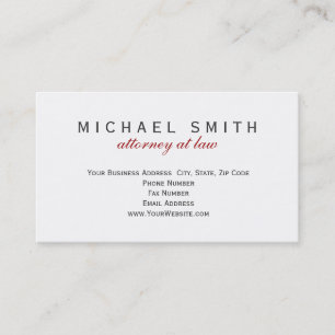 Affärskortet snyggt Minimalist Lawyer Attorney Visitkort