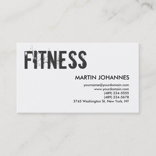 Affärskortet snyggt Personal Trainer Black White Visitkort (Framsida)