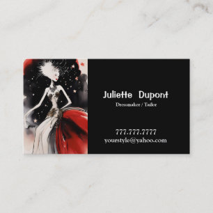 Affärskortet snyggt Tailor Dressmaker Black Visitkort