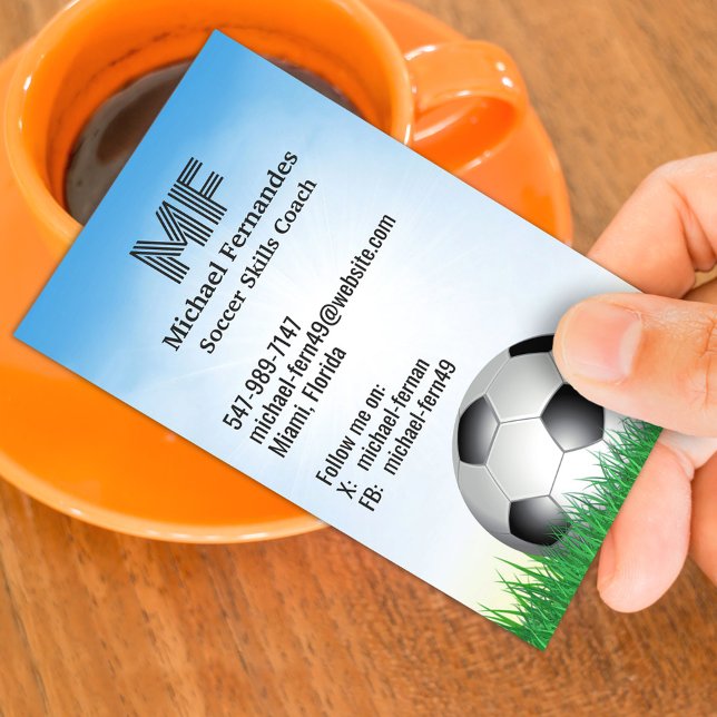 Affärskortet Soccer Futball Coach Visitkort (Skapare uppladdad)