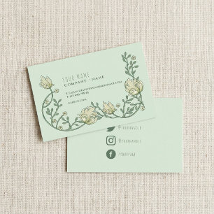 Affärskortet social i Art Decor blommigt Media Visitkort