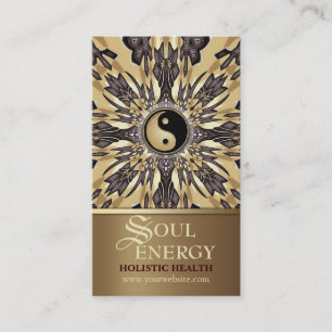 Affärskortet Soul Energy Yin Yang New Age Guld Visitkort