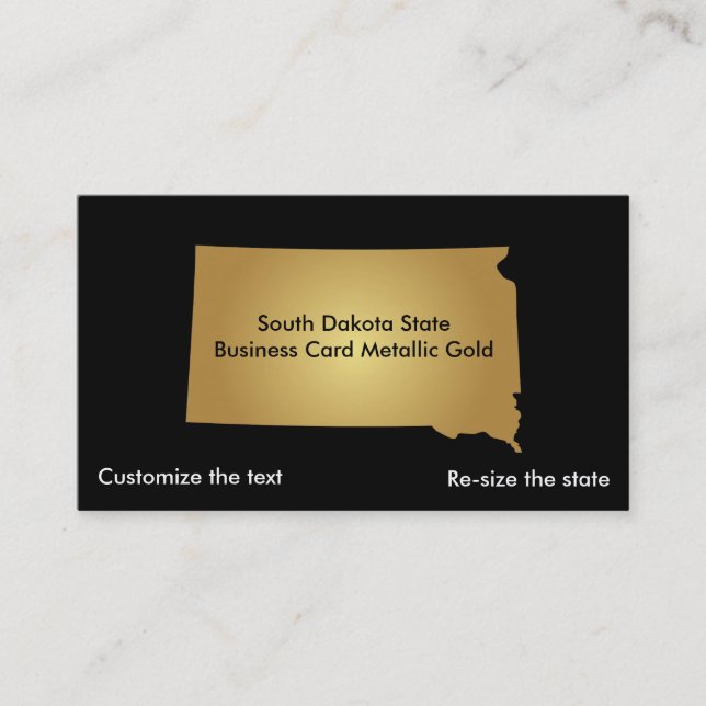 Affärskortet South Dakota State Metallic Guld Visitkort (Framsida)
