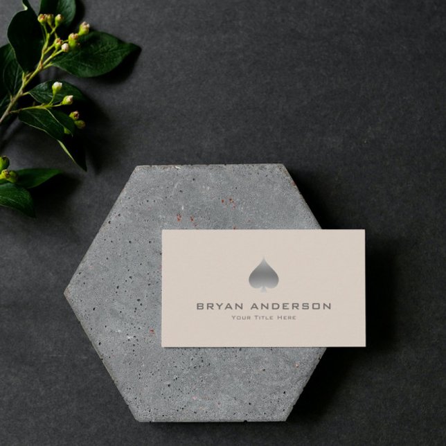 Affärskortet Spade symboler för silver Visitkort (Skapare uppladdad)