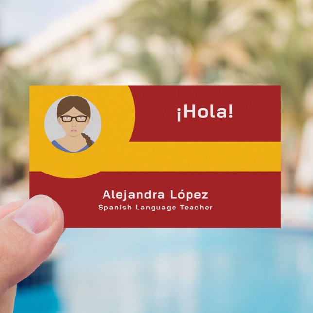 Affärskortet Spanska lärare med Photo Visitkort (Spanish Teacher Business Card)