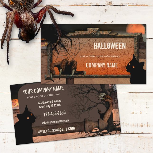 Affärskortet Spooky Fantasy Halloween Visitkort (Skapare uppladdad)
