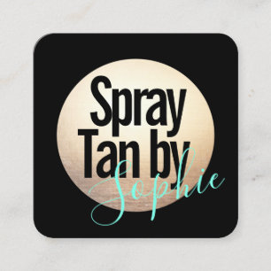 Affärskortet Spray Tanning Guld Sol Fyrkantigt Visitkort