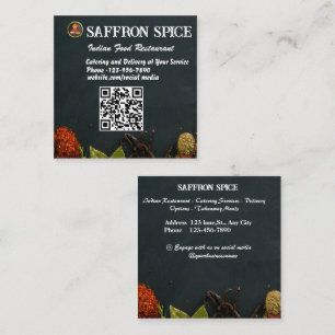 Affärskortet Square Indian Restaurant Fyrkantigt Visitkort