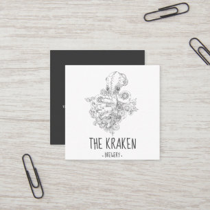 Affärskortet Steampunk Kraken Square Fyrkantigt Visitkort