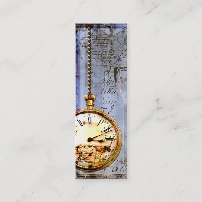 Affärskortet Steampunk Time Maskin Pocket Watch Mini Visitkort (Framsida)
