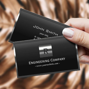 Affärskortet Steel Gräns Monogram Engineering Visitkort