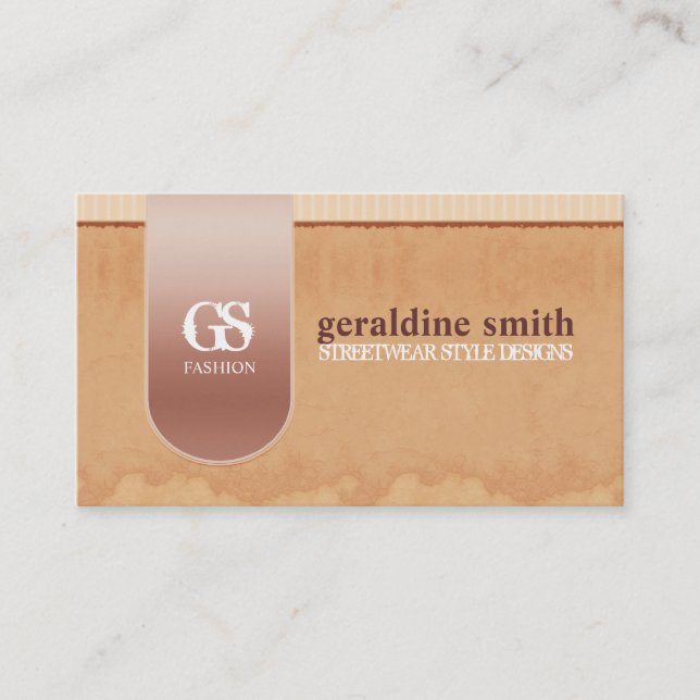Affärskortet Stil Grunge Mode Designer Visitkort (Framsida)