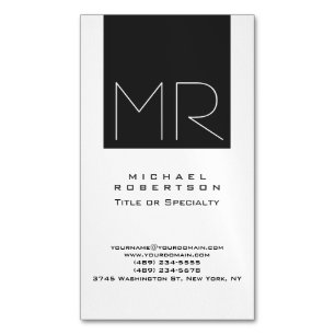 Affärskortet Stor modern monogram Professionell Magnetiska Visitkort