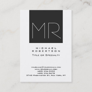 Affärskortet Stor modern monogram Professionell Visitkort