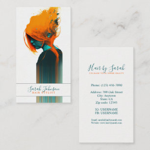 Affärskortet Stylized Hair Stylist Digital Art Visitkort