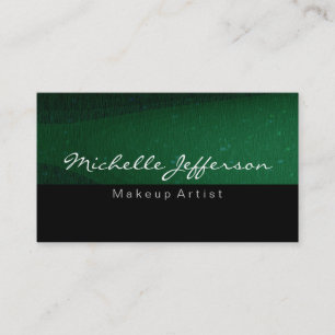 Affärskortet Svart Grönt Makeup Artist Unique Visitkort