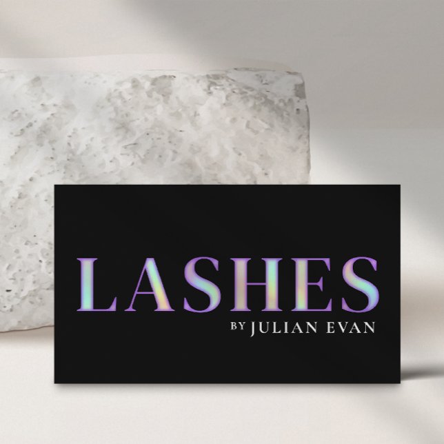 Affärskortet Svart holografisk  Eyelash för elegan Visitkort (Skapare uppladdad)