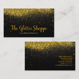 Affärskortet Svart och Guld Glitter Drives Visitkort