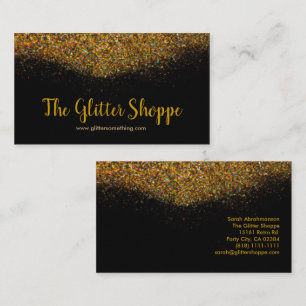 Affärskortet Svart och Guld Glitter Drives Visitkort