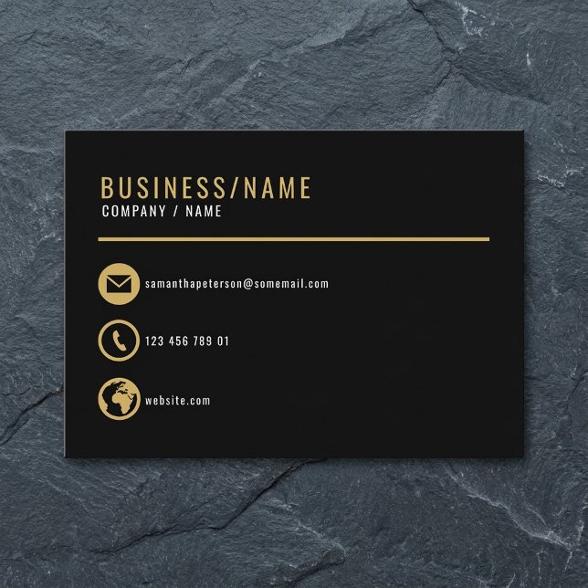 Affärskortet Svart och guld-ikoner. affärskort Visitkort (Black and gold icons business card. business card.)