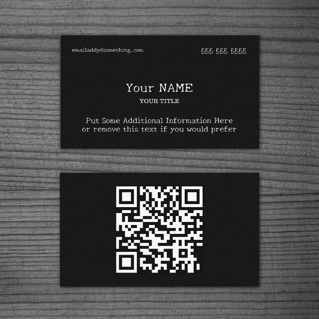 Affärskortet Svart QR-kod av traditionell typ Visitkort (Skapare uppladdad)