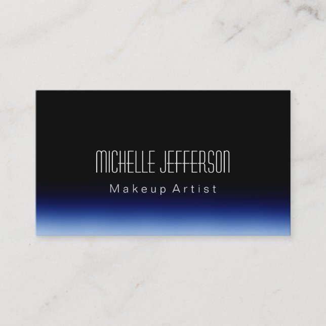 Affärskortet Svart skript i Makeup Artist Script B Visitkort (Framsida)