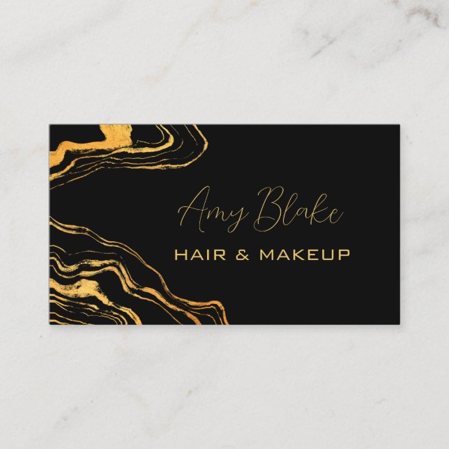 Affärskortet Svarta havet och Guld Visitkort (Framsida)