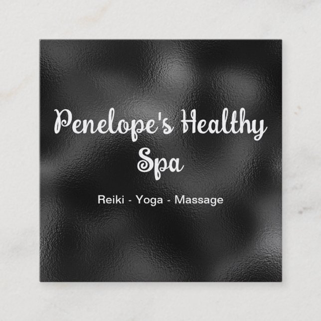 Affärskortet Svartvit Elegant på kvadrat Fyrkantigt Visitkort (Framsida)