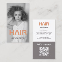 Affärskortet Svartvit fotohair QR-kod