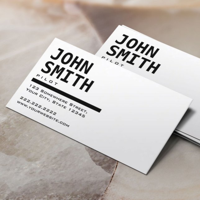 Affärskortet Svartvit pilot/Aviator Visitkort (Skapare uppladdad)