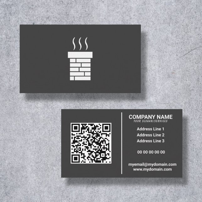 Affärskortet Svartvit Skorsten svepning Visitkort (Chimney Sweep Service Business Card)