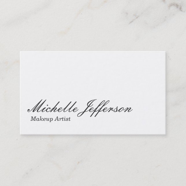 Affärskortet Svartvit skript Makeup Artist Visitkort (Framsida)