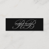 Affärskortet Svartvit slimmad skrift, monogram