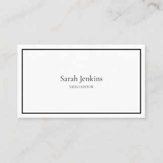 Affärskortet Svartvitt med minimalistisk Elegant Visitkort