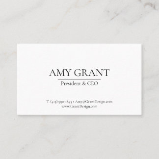 Affärskortet Svartvitt med minimalistisk Elegant Visitkort
