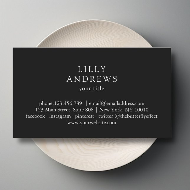 Affärskortet Svartvitt minimalt Affärskort Visitkort (Black & White Minimal Business Card Business Card)