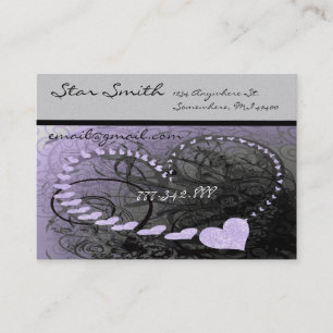 Affärskortet Swirly Heart Business Lavender Visitkort