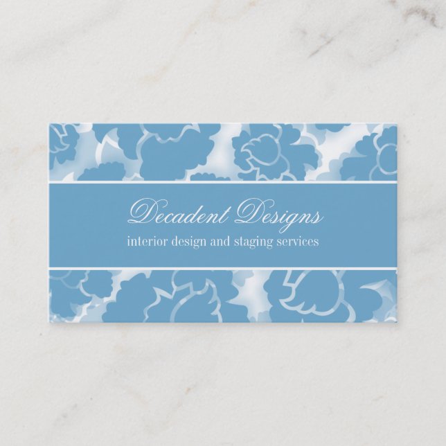 Affärskortet Täck Blommigt Decadence (avläsning) Visitkort (Framsida)